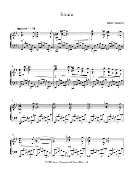 Free Sheet Music Etude In E Minor