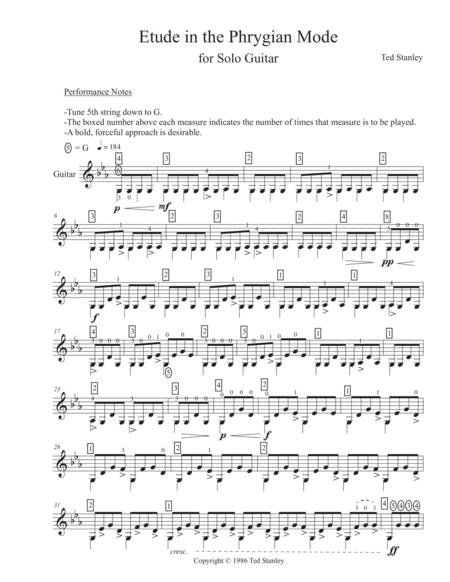 Etude In The Phrygian Mode Sheet Music