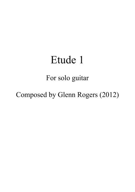 Free Sheet Music Etude No 1 For Solo Classical Guitar