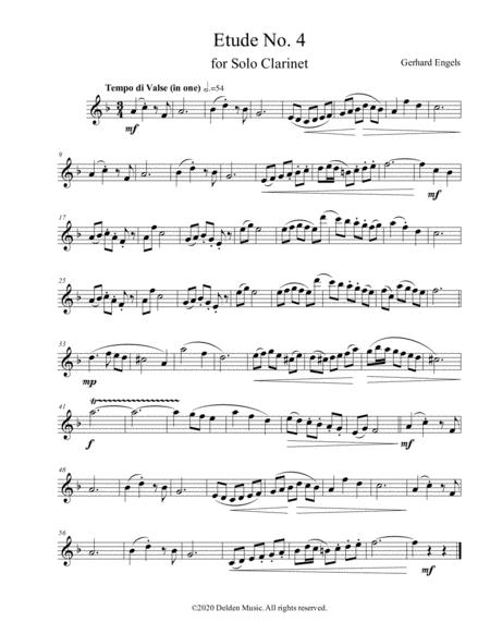 Free Sheet Music Etude No 4 Is For Intermediate Clarinet And Is Part Of A Series