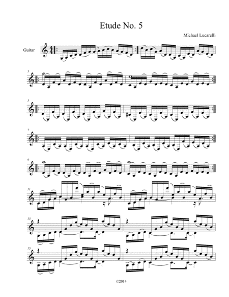 Etude No 5 Sheet Music