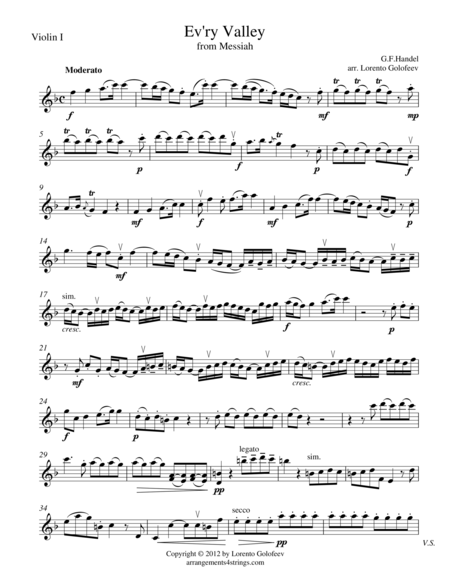 Ev Ry Valley From Messiah Sheet Music