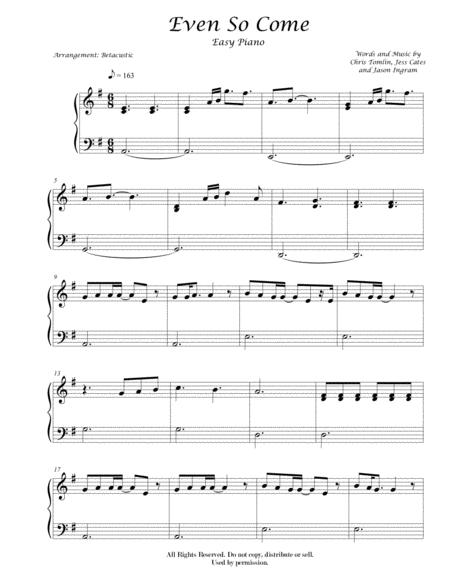 Even So Come Come Lord Jesus Kristian Stanfill Sheet Music Easy Sheet Music