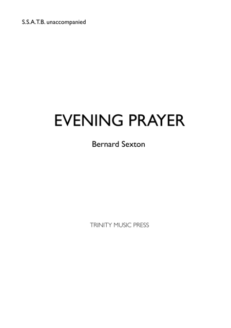 Evening Prayer Let My Prayer Come Up Sheet Music