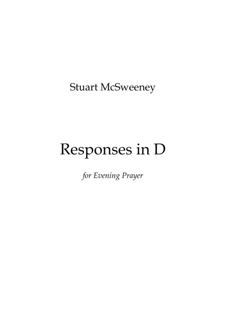 Evening Prayer Responses Sheet Music