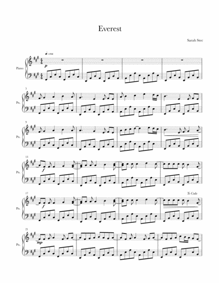 Everest Piano Solo Sheet Music