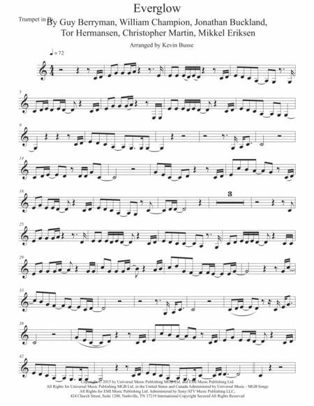 Everglow Easy Key Of C Trumpet Sheet Music