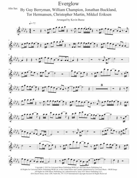 Everglow Original Key Alto Sax Sheet Music