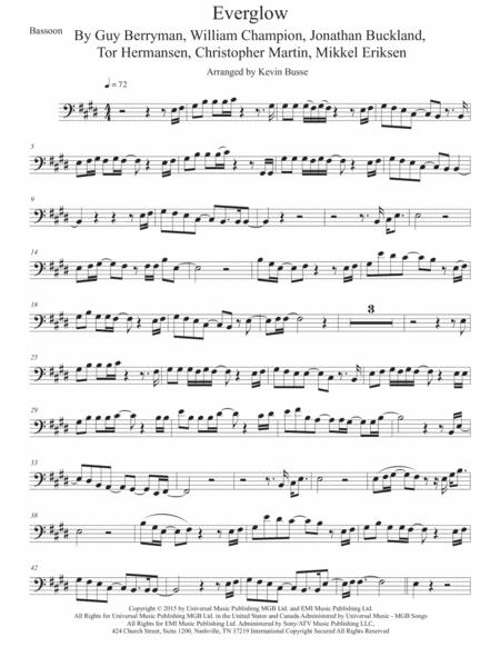 Everglow Original Key Bassoon Sheet Music