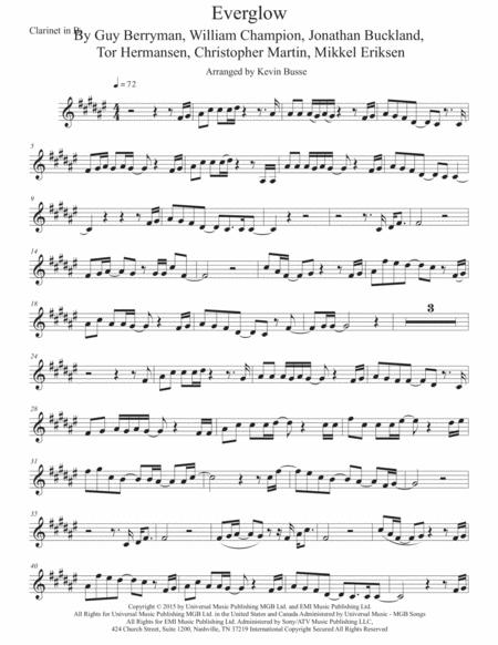 Everglow Original Key Clarinet Sheet Music