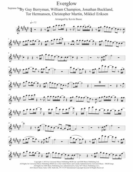 Everglow Original Key Soprano Sax Sheet Music