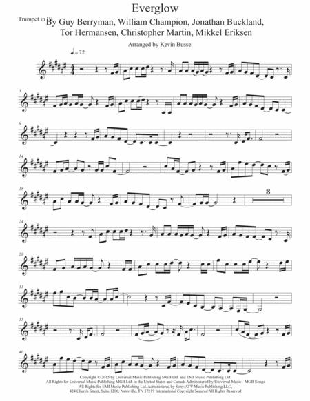 Everglow Original Key Trumpet Sheet Music