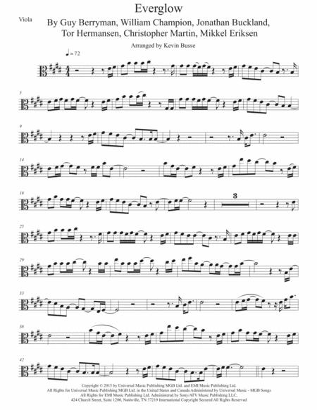 Everglow Original Key Viola Sheet Music