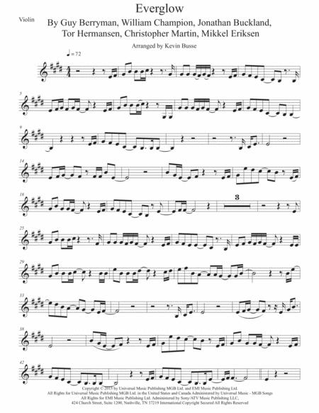 Everglow Original Key Violin Sheet Music