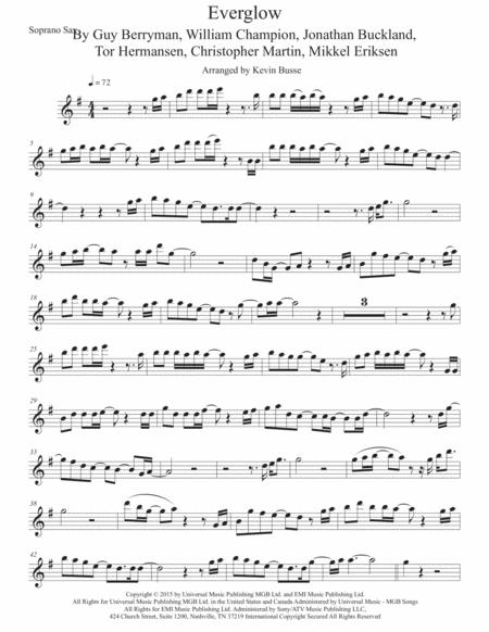 Free Sheet Music Everglow Soprano Sax