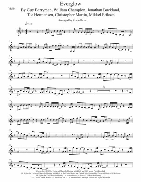 Free Sheet Music Everglow Violin