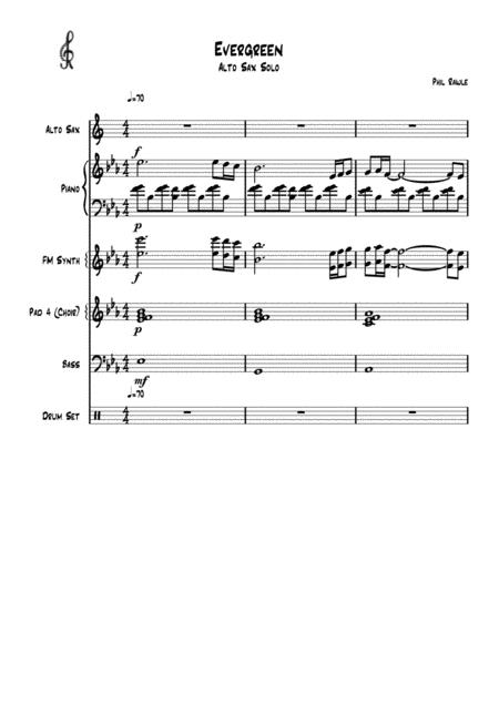 Evergreen Alto Sax Solo Sheet Music