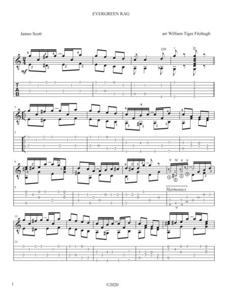 Evergreen Rag Tab Sheet Music