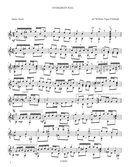 Evergreen Rag Sheet Music