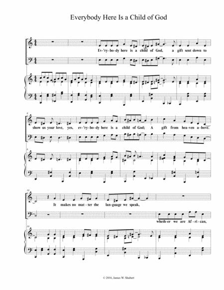 Everybody Here Is A Child Of God Sheet Music