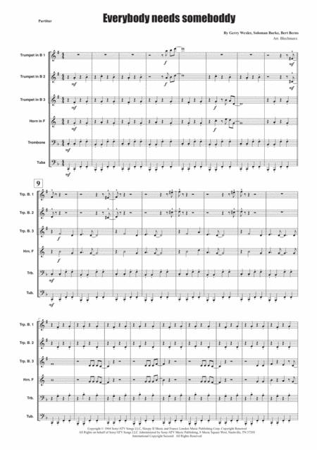 Everybody Needs Somebody To Love For Brassensemble Sheet Music