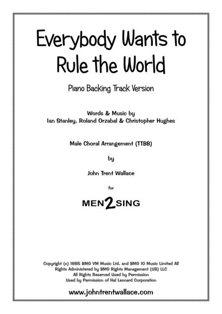 Everybody Wants To Rule The World Piano Score For Backing Track Sheet Music