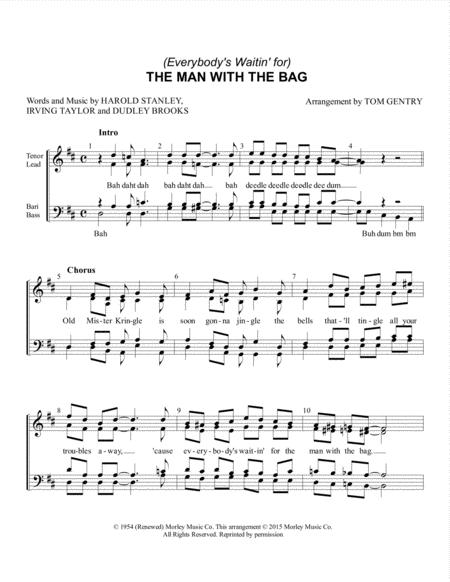 Everybodys Waitin For The Man With The Bag Satb Sheet Music