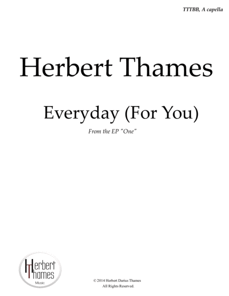 Everyday For You Sheet Music