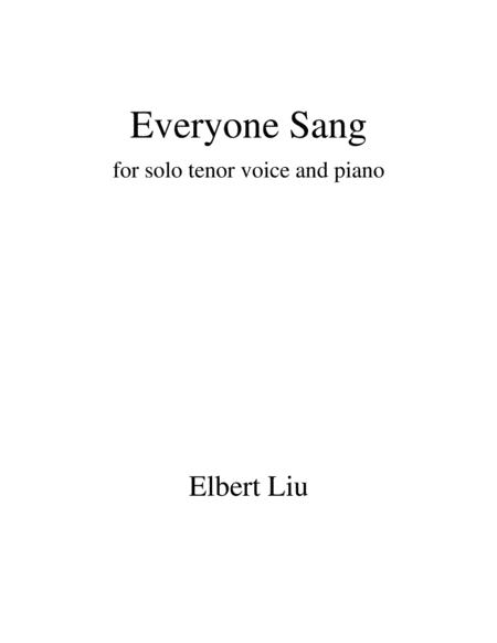 Free Sheet Music Everyone Sang For Solo Tenor Voice And Piano