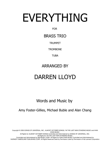 Everything Brass Trio Sheet Music