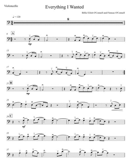 Free Sheet Music Everything I Wanted For Cello