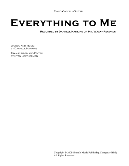 Everything To Me Sheet Music