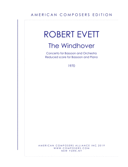 Free Sheet Music Evett The Windhover Piano Reduction