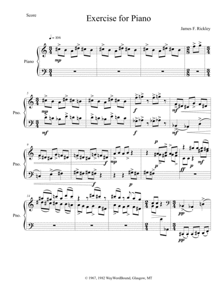 Free Sheet Music Exercise For Piano