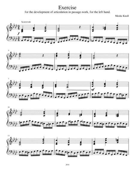 Free Sheet Music Exercise For The Development Of Passage Work In The Left Hand