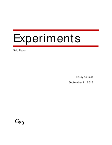 Experiments Sheet Music