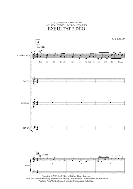 Exsultate Deo Sheet Music