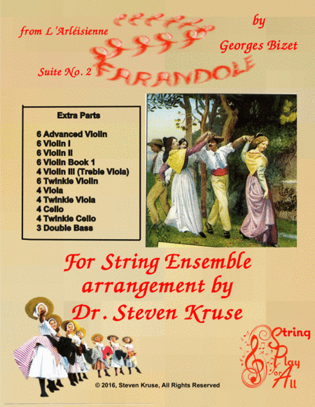 Extra Parts For Farandole From Bizets L Arlesiene Suite No 2 For Multi Level String Orchestra Sheet Music