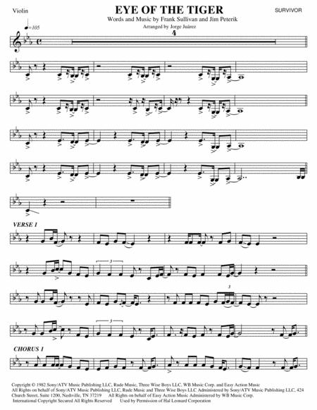 Eye Of The Tiger Violin Sheet Music