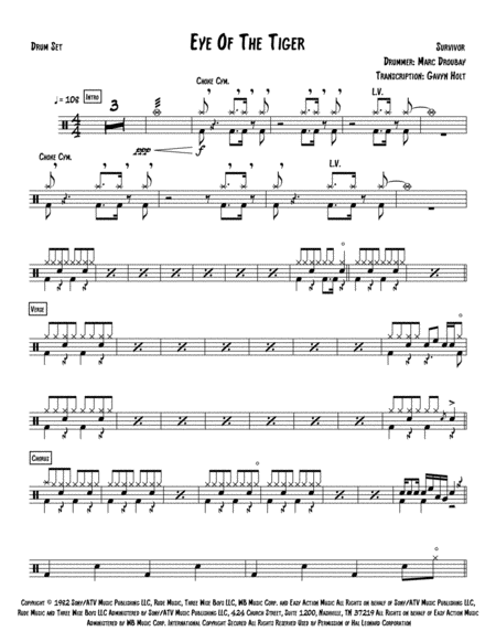 Eye Of The Tiger Sheet Music