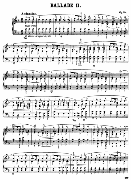 Free Sheet Music F Chopin Ballade No 2 In F Major Op 38