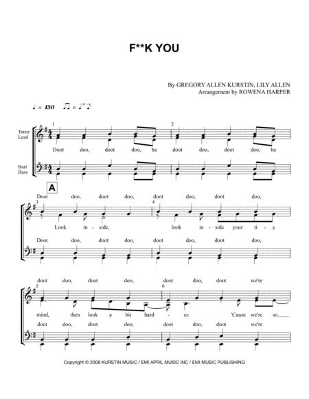 Free Sheet Music F K You Quartet 4 Copies