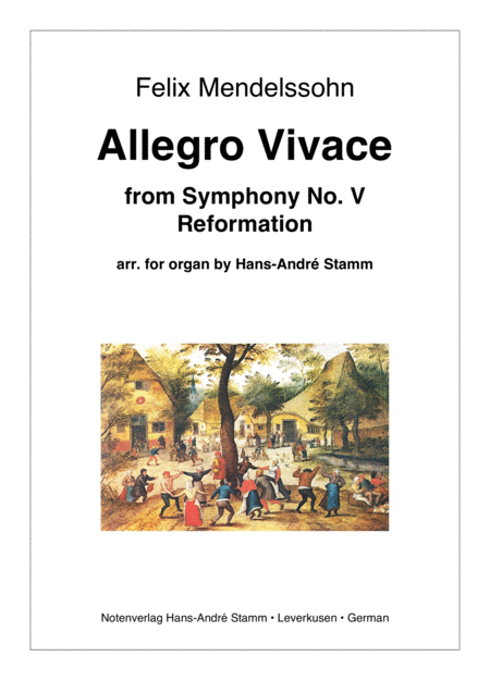 Free Sheet Music F Mendelssohn Allegro Vivace 2nd Mvmt From Symphony No 5 Reformation