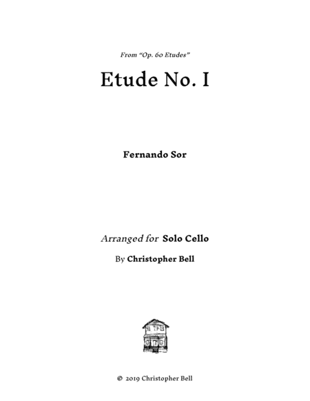 F Sor Op 60 Etude No 1 Solo Cello Sheet Music