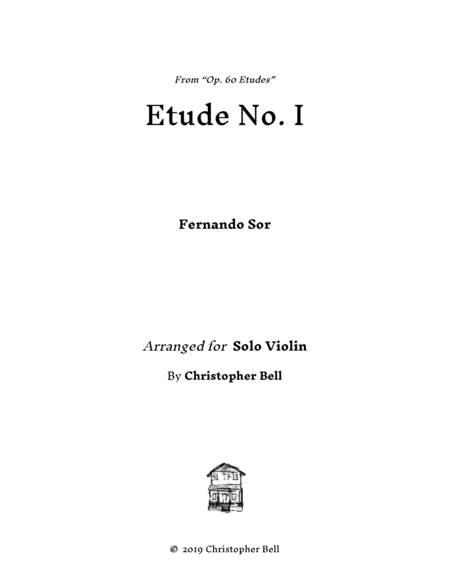 F Sor Op 60 Etude No 1 Solo Violin Sheet Music