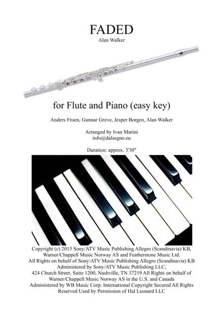 Faded By Alan Walker Flute And Piano Easy Key Sheet Music