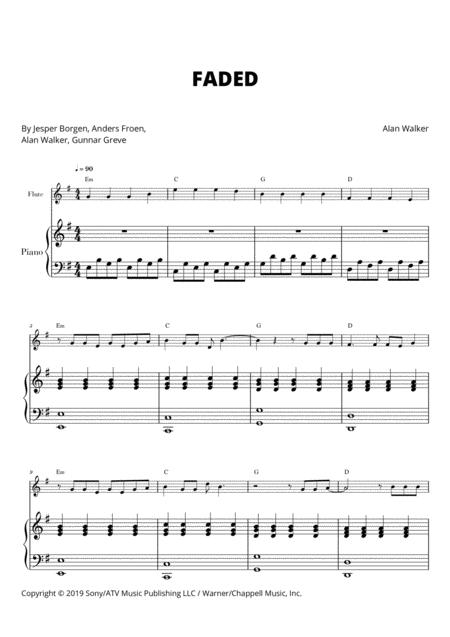 Faded For Flute And Piano Sheet Music