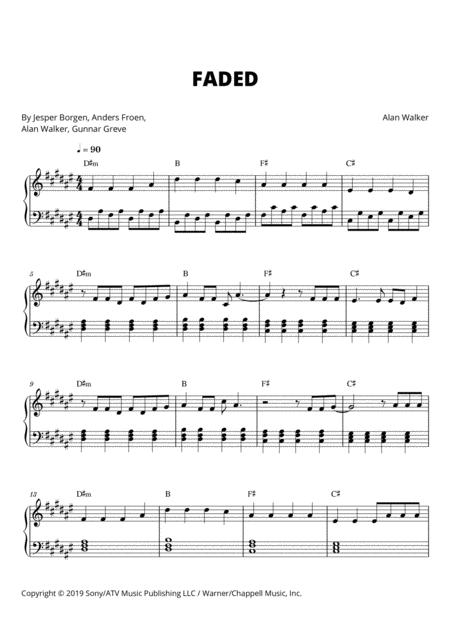 Free Sheet Music Faded Original Version