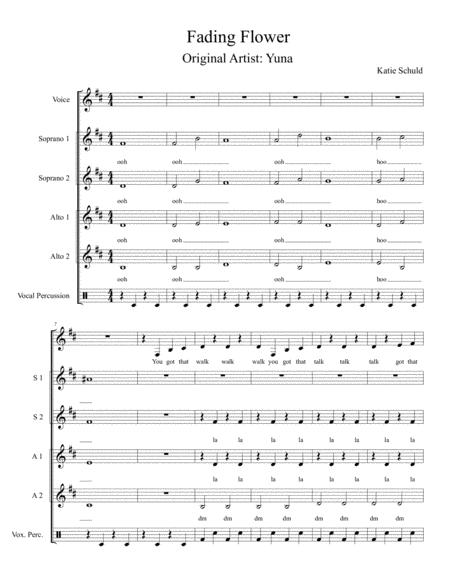 Free Sheet Music Fading Flower