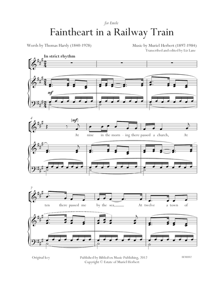 Faintheart In A Railway Train Sheet Music